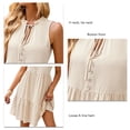 thumbnail image 1 of Vestido ANGGREK Con Cuello anudado dobladillo Suelto color Puro para la vida Diaria de Verano, 1 of 6
