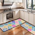 thumbnail image 3 of Kitchen Rugs Sets Of 2,Multi Color Floral Checkered Pattern Anti Fatigue Kitchen Mat Rugs Non Slip Washable,Decorative Kitchen Floor Mats for Kitchen,Sink,Laundry,17"x47"+17"x47", 3 of 5