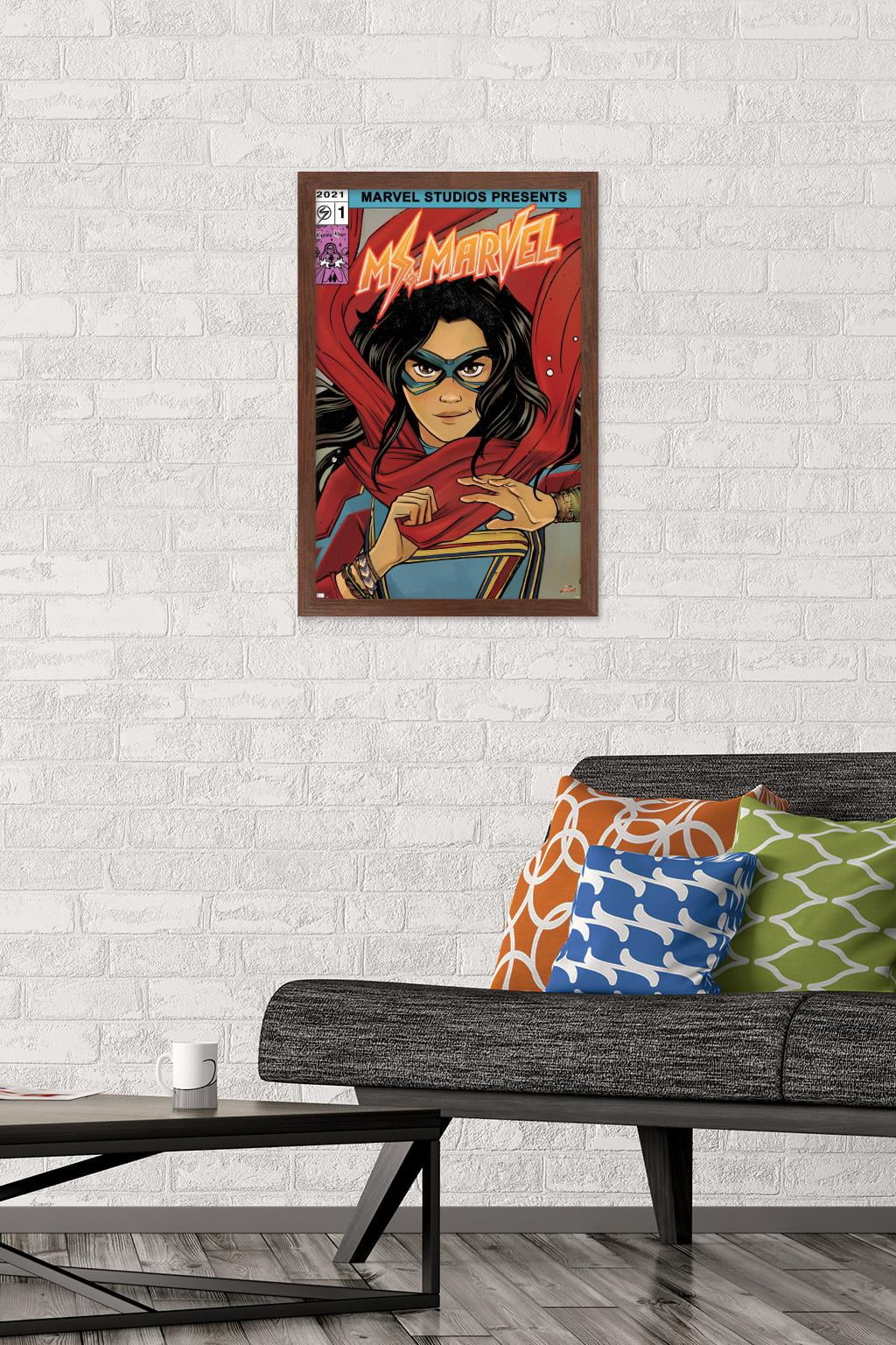 Marvel Ms. Marvel - Comic Wall Poster, 14.725" x 22.375" Framed