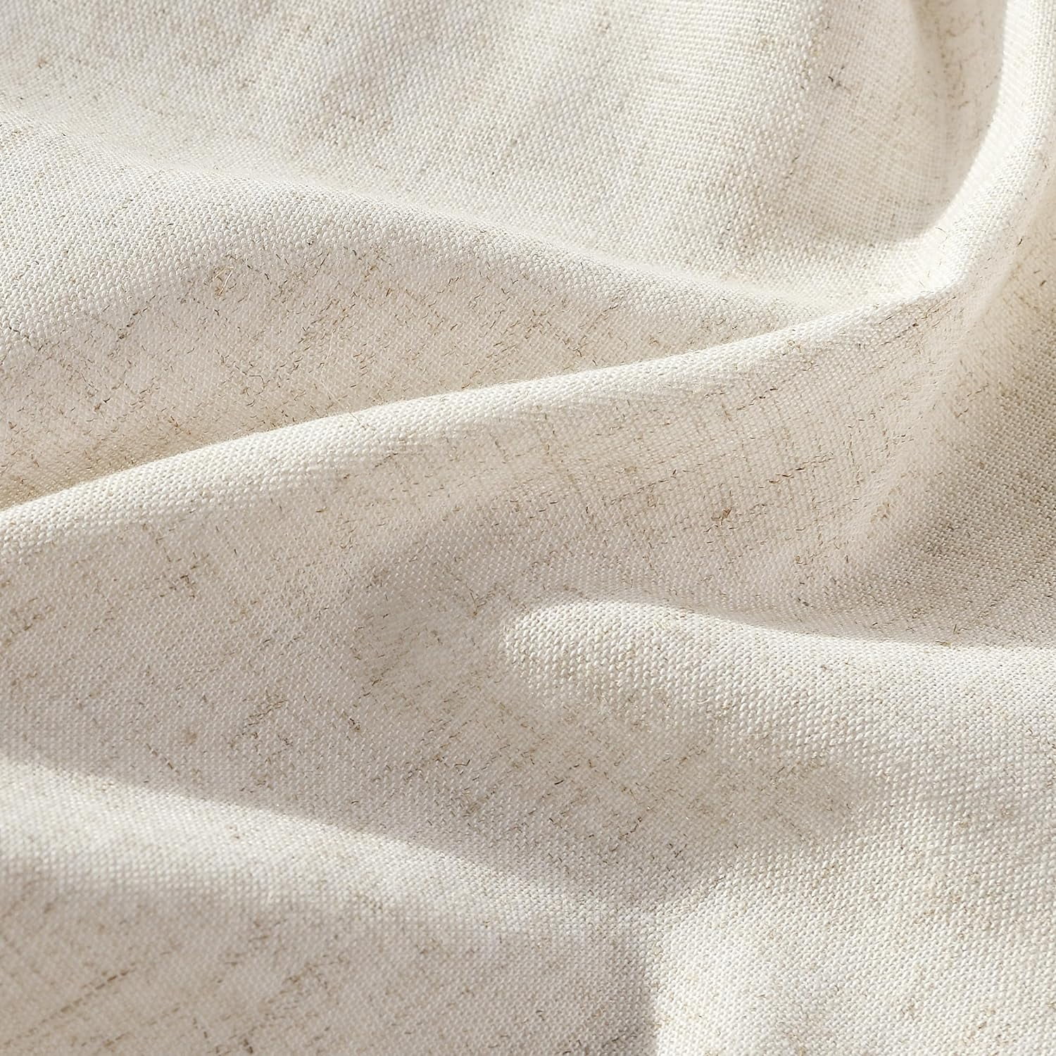 Natural Pinch Pleated Linen Curtains 84 Inch Length 2 Panels for Living Room Bedroom Cream Semi Sheer Window Curtain Boho Neutral Back Tab Pinch Pleat Drape with Hooks 84 Inches Long