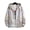 Grey, variant on Men Jacket Glittery Reflective Panels Hooded Long Sleeve Zipper Closure Disco Coat with Decorative Cuffs Parties Nightclubs Wear