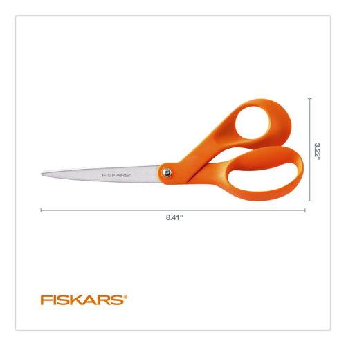 Original Orange-Handled Scissors, 8.41" Long, Offset Orange Handle | Bundle of 5