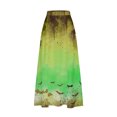 thumbnail image 4 of WFJCJPAF 2024 New Halloween Clearance! Women Skirts With Pockets,Women's Printed Elastic Waistband Pleated Pocket Skirt With Mid Calf Skirt - Yellow S, 4 of 5