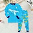thumbnail image 2 of NOLDARES Infant Toddler Boy 2 Piece Fall Winter Clothes Long Sleeve Sweatshirt Tops and Pants Set Cute Print Outfits Clothing(Sky Blue,4-5 Y), 2 of 5