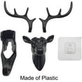 thumbnail image 4 of Visland Deer Head Wall Hook Antler Hanger Key Coat Hat Hooks Plastic Home Decor for Living Room Bedroom Bathroom, 4 of 8