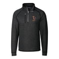 thumbnail image 2 of Men's Cutter & Buck Heather Charcoal Minnesota Golden Gophers Big & Tall Mainsail Sweater-Knit Half-Zip Jacket, 2 of 3