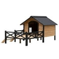 thumbnail image 5 of ZephyPaws Large Outdoor Dog House,67in Extreme Outback Log Cabin Dog Kennel with Elevated Floor and Porch,Weatherproof Wooden Dog Houses Pet Puppy Shelter for Small to Large Dogs,Brown Black, 5 of 7