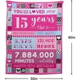 thumbnail image 5 of 12 Year Old Girl Birthday Gifts, Pink Love Rose Elements Happy Birthday Blanket, Sweet 12 Gifts for Girls Daughters Sisters Friends, 50"x60", 5 of 5