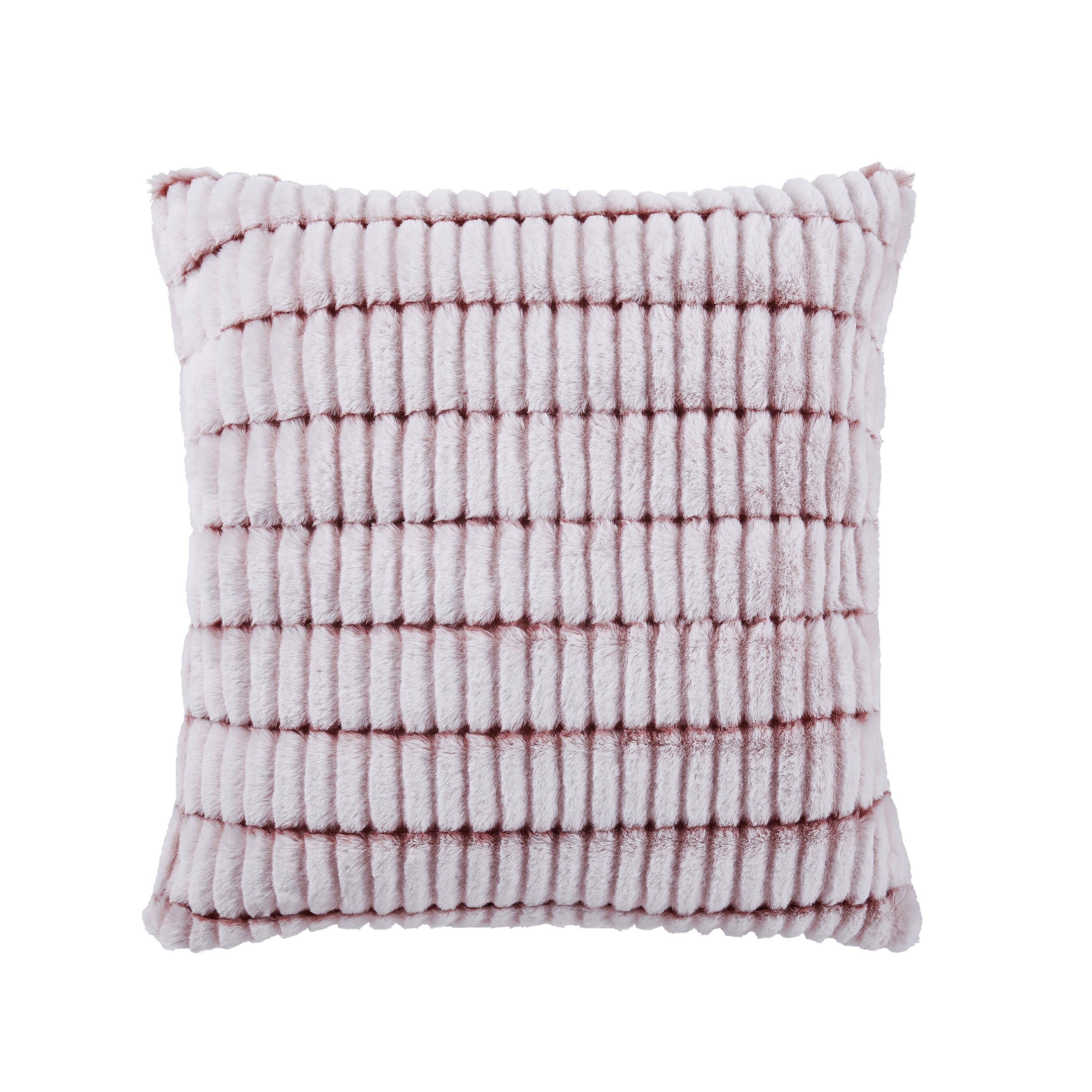 VCNY Home Henry 20" x 20" Rose Pink Jacquard Faux Fur Decorative Pillow