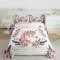 thumbnail image 2 of Manfei Chic Unicorn Bedding Comforter SetNcolorful Flower Twin Comforter Sets,Rustuc Floral Bedding Set For Child,Breathable Home Decor Reversible,2 Pieces, 2 of 8