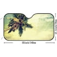 thumbnail image 3 of GZHJMY Car Front Windshield Sunshade UV Heat Protection, Foldable Auto Windshield Sun Visor for Sedan SUV Vintage Palm Background, Car Sunscreen Blocks UV Rays Heat 51x27.5inch Keep Vehicle Cool, 3 of 6