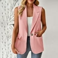 thumbnail image 2 of Lindreshi Winter Vests for Women 2023 Women's Fashion Sleeveless Color Casual Jacket Business Small Suit Women Suit Jacket, 2 of 6