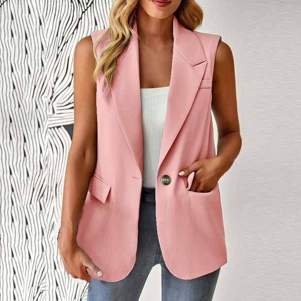 Puntoco Chaqueta Casual De Color Sin Mangas De Moda para Mujer Traje Pequeño De Negocios Chaqueta De Traje para Mujer Puntoco Puntoco-198