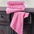 thumbnail image 2 of Hawmam Linen Pink Hand Towel Set - Quick Dry Bathroom Towels , 16' x 29', Soft Luxury 100% Turkish Cotton, 4-Pack, Highly Absorbent, Low Lint, Eco Friendly, Ideal for Spa, Salon, Gym, College Dorm, 2 of 7