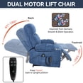 thumbnail image 5 of Trustyue Dual Motor Power Lift Recliner with Heat & Massage, Oversized 350LBS Capacity Chair for Elderly, Infinite Position Recliner with Dual Cup Holders, Chenille Fabric (Blue), 5 of 10