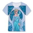 thumbnail image 2 of 2022 Frozen 2 niños camiseta estampada niños camisetas casuales niñas dibujos animados manga corta camisetas Disney serie Elsa princesa Top150 zhangmengya CONDUJO, 2 of 2