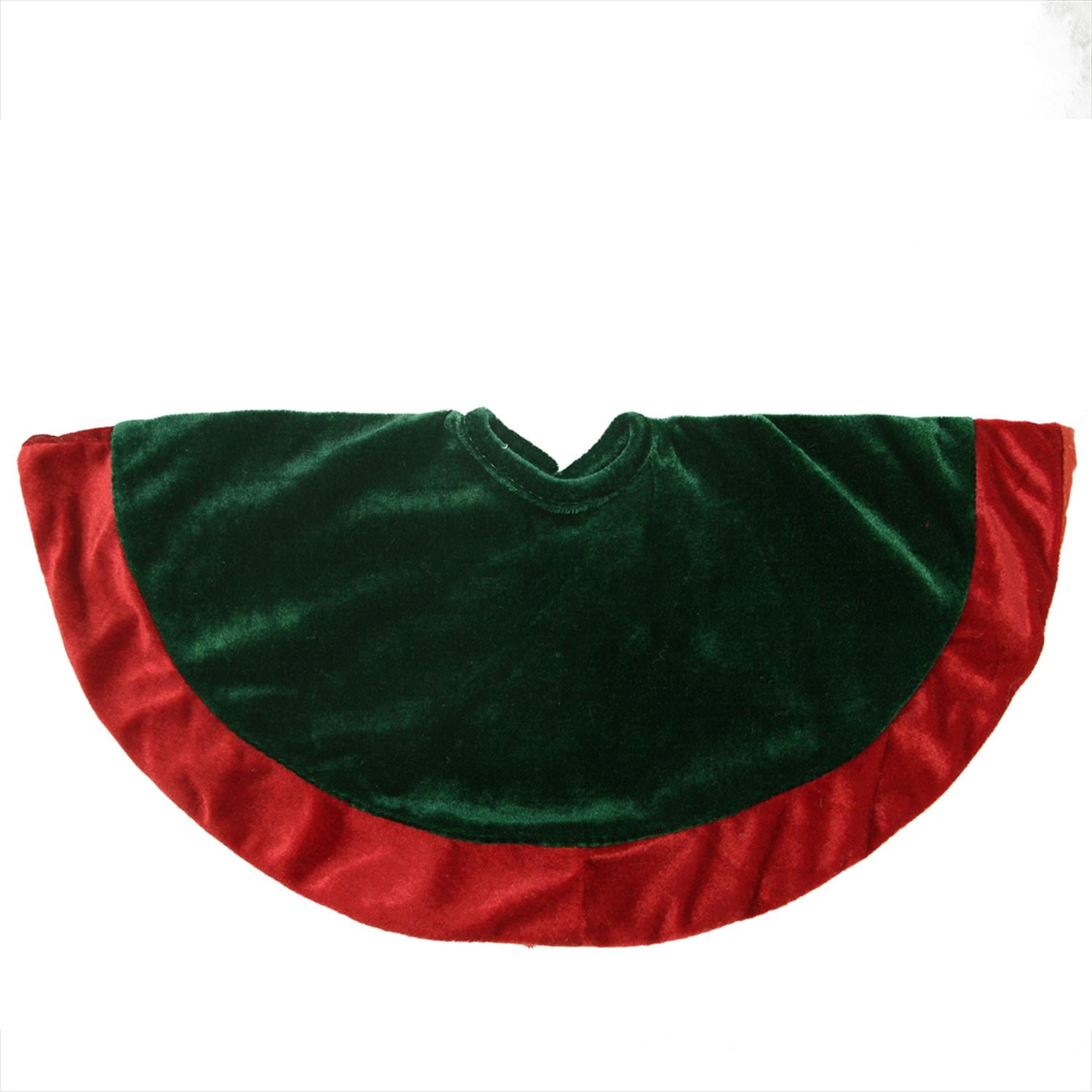 18 Green And Red Velve Mini Christmas Tree Skirt