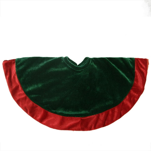 18 Green And Red Velveteen Mini Christmas Tree Skirt Walmart Com Walmart Com