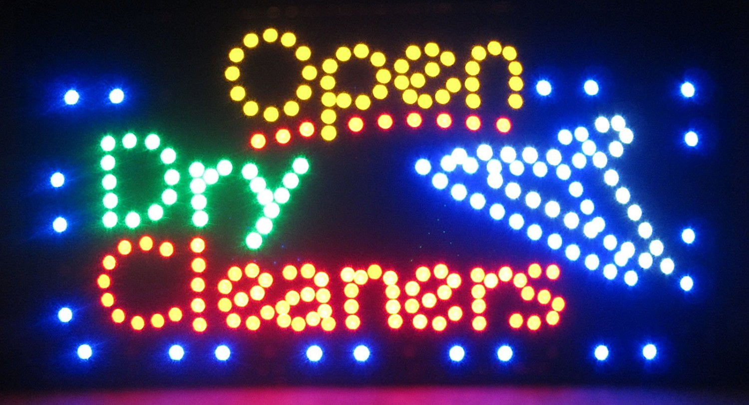 2xhome Open Sign Dry Cleaners High Visible Bright Color Led