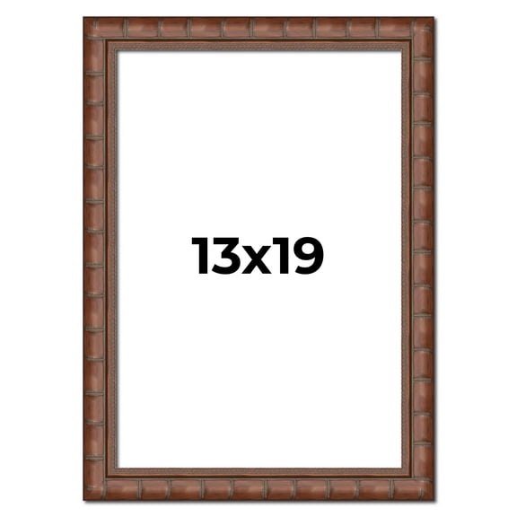 13x19 Dark Brown Bamboo Real Wood Picture Frame Width 1.5 inches | Interior Frame Depth 0.5 inches