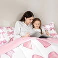 thumbnail image 4 of Manfei Watercolor Bow Bedding Comforter Set 7-Piece for Girls, Cartoon Bowknot Bowtie Full Bedding Set, White Pink Fitted Sheet Flat Sheet, Super Cozy Room Decor, 4 of 8