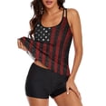 thumbnail image 4 of MKLEKYY Traje De Baño Mujer Independence Day For Women'S 4Th Of July Print Strappy Back Tankini Set Two Piece Bathing Suit Beachwear Push Two Piece Swimwear Beachdress Swimsuit Swimwears Tankinis Set, 4 of 6