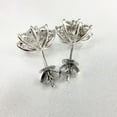 thumbnail image 4 of 3Ct Round Cut flower cluster Simulated Diamonds Stud Earrings for Women's 14K White Gold Finish Silver, 4 of 4