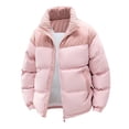 thumbnail image 6 of Puffer Jacket Men Hooded Long Sleeve Solid Color Thick Velvet Lined Casual Jacket Warm Winter Coat for Cold Protection, 6 of 7