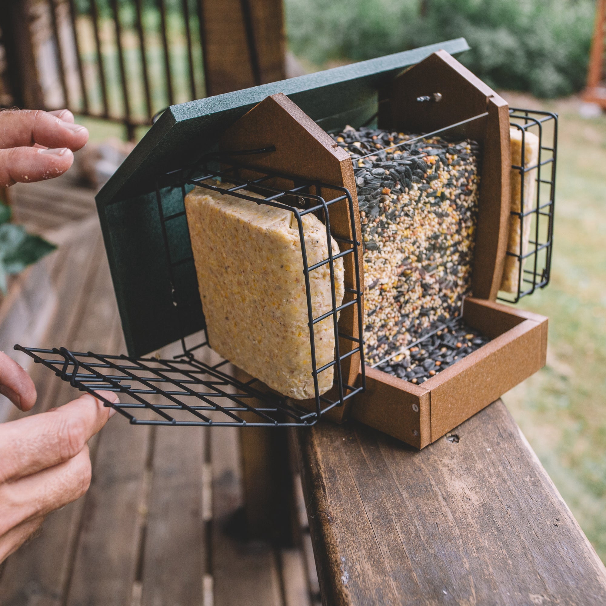 Backyard Expressions WASATCH Plastic Lumber Bird Feeder w/ Suet Cages