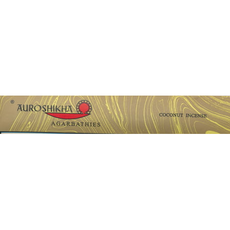 Coconut , Auroshikha Incense 10 Gram (8-15 Stick) Package, Premiere Quality Incense From