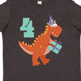 thumbnail image 4 of Inktastic 4th Birthday Dinosaur Boys or Girls Toddler T-Shirt, 4 of 5