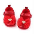 thumbnail image 4 of Baby Girls Crib Flats, Sparkly Bowknot Princess Dress Shoes Non-Slip for Toddler First Walkers, 4 of 5