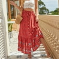 thumbnail image 6 of Womens High Waist Polka Dot Pleated Skirt Maxi Swing Skirt, 6 of 6