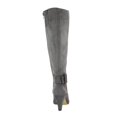 thumbnail image 3 of BELLA VITA Womens Gray Covered Buckle Accent Padded Comfort Troy Ii Almond Toe Sculpted Heel Zip-Up Heeled Boots 8.5 M WC, 3 of 4