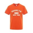 thumbnail image 2 of NinXxx Men's York Letter Print Casual Loose Summer Breathable Top Orange L Orange L, 2 of 3