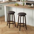 thumbnail image 2 of Costway 29" Counter Height Stools Set of 2 with 360° Swivel Round Seat & Footrest, 2 of 8