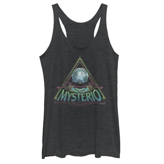 Women's Marvel Spider-Man: Far From Home Mysterio Crystal Racerback Tank Top Black Heather Medium