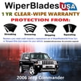 thumbnail image 2 of 2006 Jeep Commander Beam Wiper Blades Wipers w/1yr Warranty (Set of 3) w/Rear Wiper (WiperBladesUSA), 2 of 5