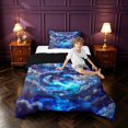 thumbnail image 4 of Manfei Eastern Dragon Animals Twin Comforter Sets,Fantasy Cloud Stars Bedding Set,Blue,Black Reversible,2-Piece,1 Comforter and 1 Pillowcase, 4 of 7