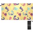 thumbnail image 2 of GZHJMY Cartoon Dinosaur Yellow Beach Towel Quick Dry Absorbent Bath Towels Sandproof Lightweight Towel for Gym Yoga Sports Swimming- 30x60in Washcloth, 2 of 7