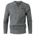thumbnail image 3 of WELOIJEVBE Mens Sweaters Male Autumn and Winter Stand Up Collar Half Zip Sweater Warm Casual SWweater Top for Men, 3 of 6