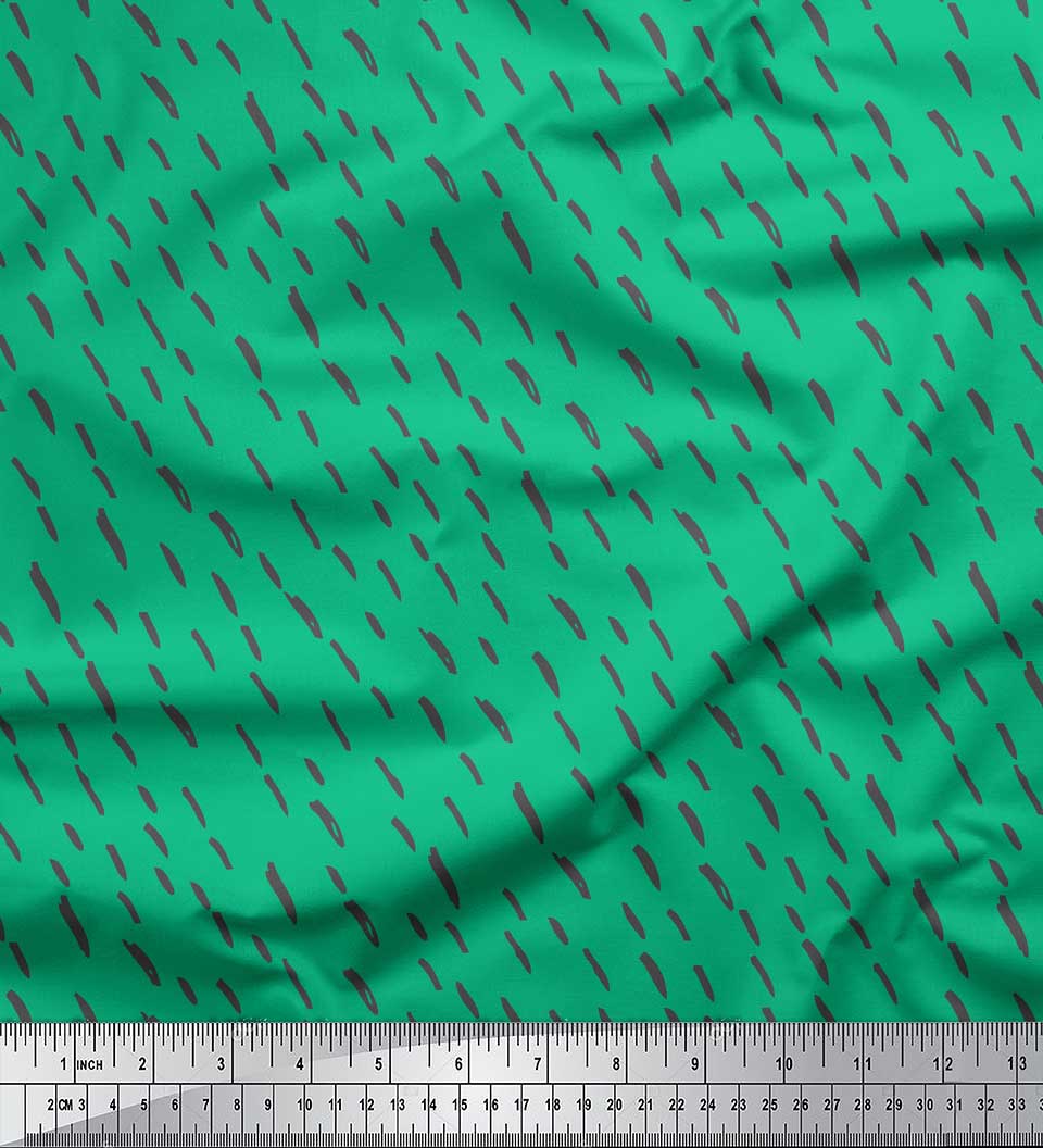 Soimoi Green Viscose Chiffon Fabric Brush Stroke Abstract Fabric Prints By Yard 42 Inch Wide
