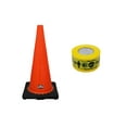 thumbnail image 1 of RK-Safety 28" Orange Traffic Safety Cone, Black Base with High-Visibility Pandemic Barricade Tape (2 cone + 1 Roll Tape ), 1 of 1