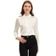thumbnail image 1 of Camisa Casual de Negocios Allegra K de Satén de Manga Larga con Botones Y Cuello en Punta para Mujer blanco XS, 1 of 6