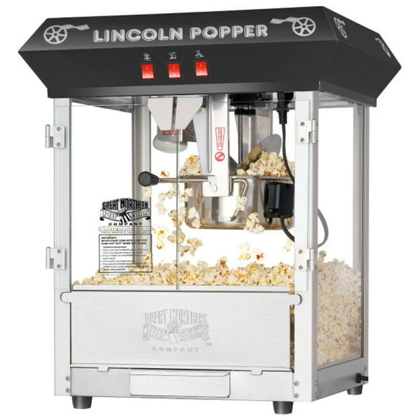 Máquina de palomitas Great Northern Lincoln de 8 onzas con accesorios