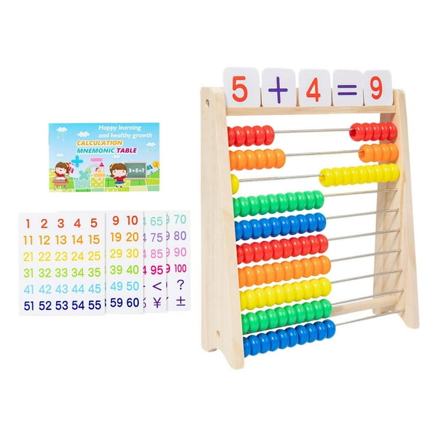 Ábaco de madera para matemáticas infantiles, material didáctico para matemáticas, herramienta de desarrollo, estante de conteo para primaria, 1.º y 2.