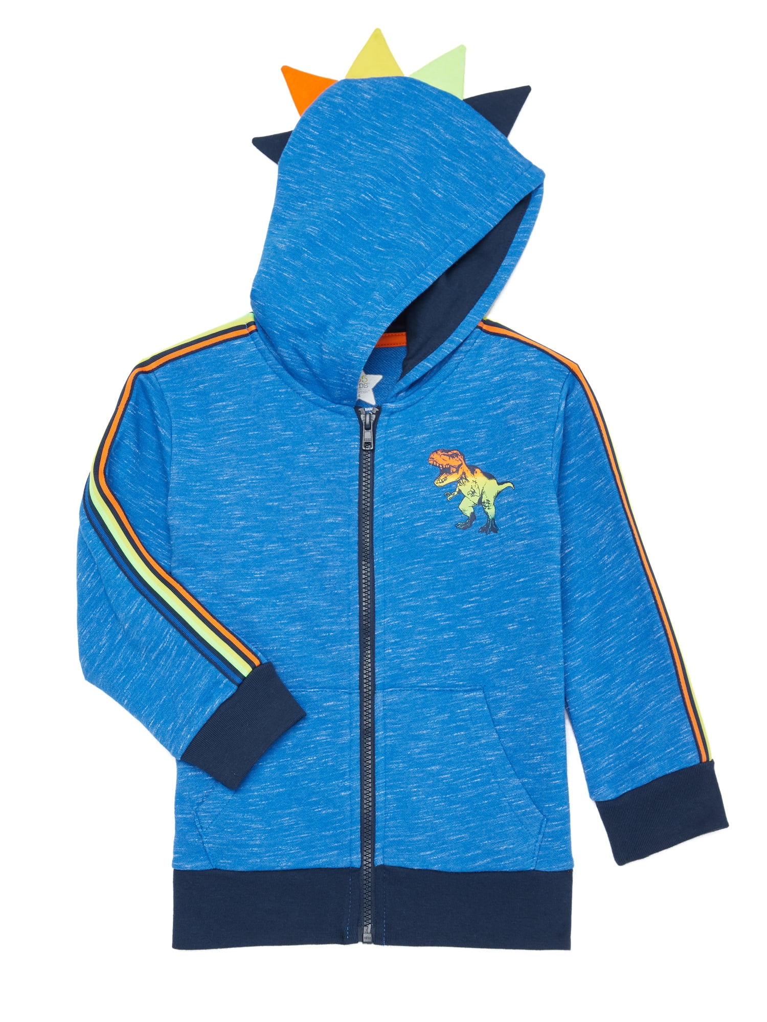le top Baby Boys Dino in The City Zip Front Hoodie with Dinosaur Scales