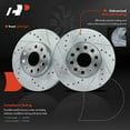 thumbnail image 2 of A-Premium Front Drilled and Slotted Disc Brake Rotors Set Compatible with Volkswagen Jetta 2005-2020 Golf 2010-2021 Beetle 2012-2019 Rabbit 2006-2009 GTI 2013 e-Golf Audi A3 A3 Quattro 2-PC Set, 2 of 8