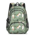 thumbnail image 2 of Cat and Music Note Green Pattern Backpack for School, Cute School Bag with Adjustable Shoulder Straps and Padded Back, 16.9"x12.6"x5.9", 2 of 5