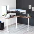 thumbnail image 2 of VIVO Rustic Vintage Brown / White Electric 71" x 71" Curved Corner Stand Up Desk, 2 of 8